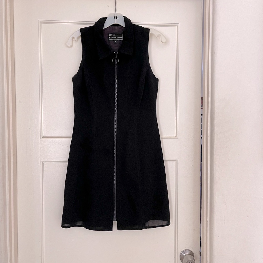 Nanette Lepore Crepe Zip-Front LBD size 8